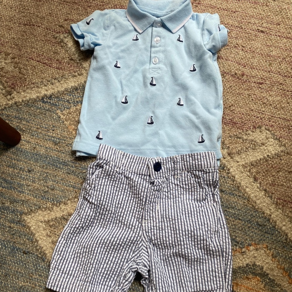 NWOT Little Me Baby Boy Sailboat Set
